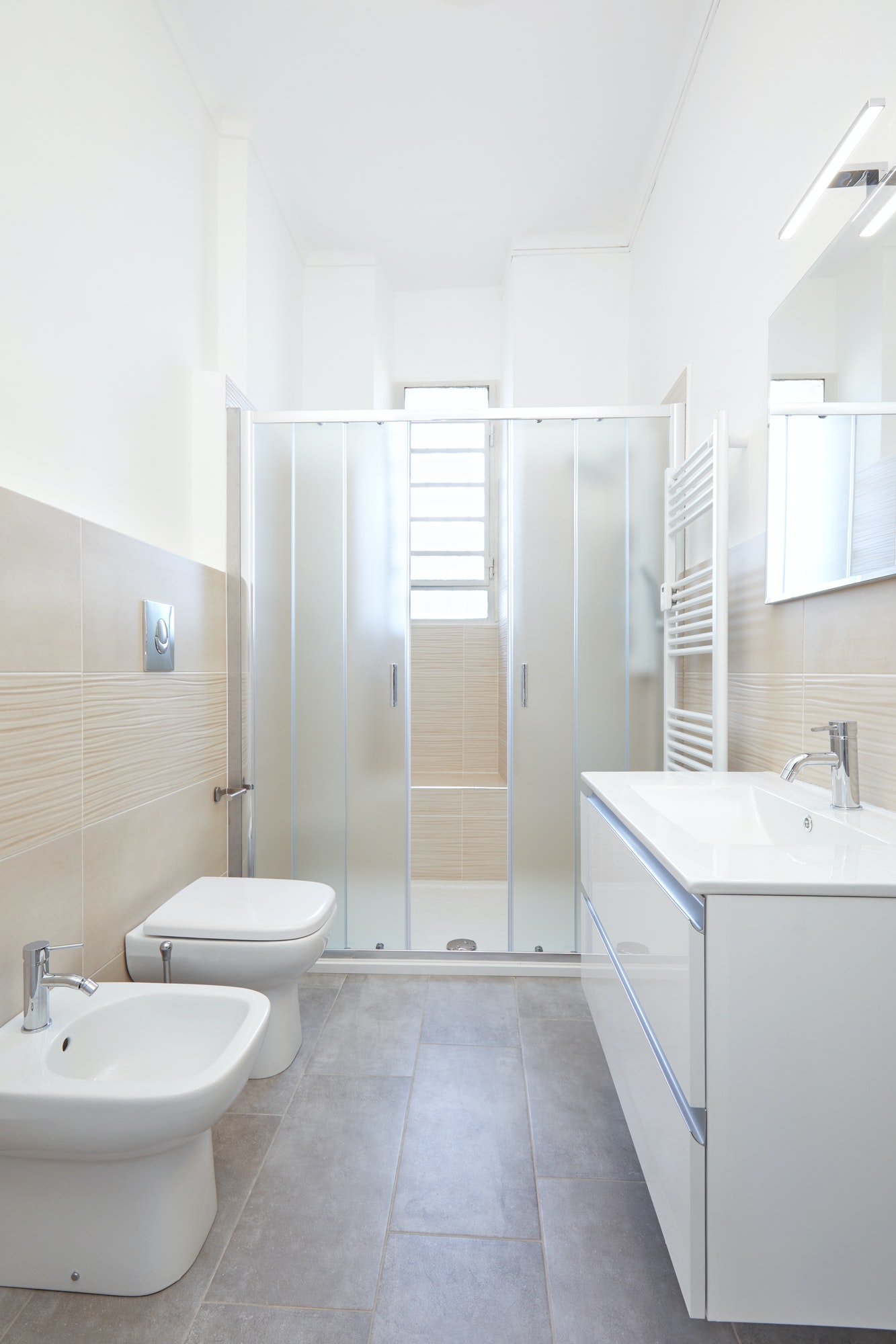 Modern bathroom interior in renovated apartment